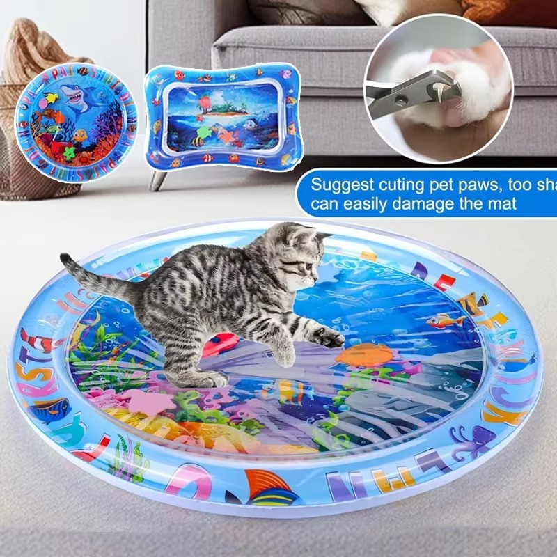 Slip Slide Water Mat - Cats Sensory Water Play Mat With