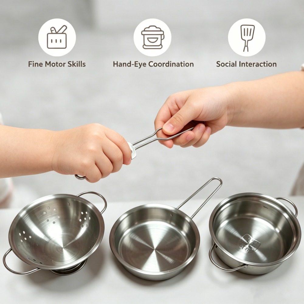 5Pcs Kids Stainless Steel Cook - огляд і ціна Kids Outdoor Kitchen Set