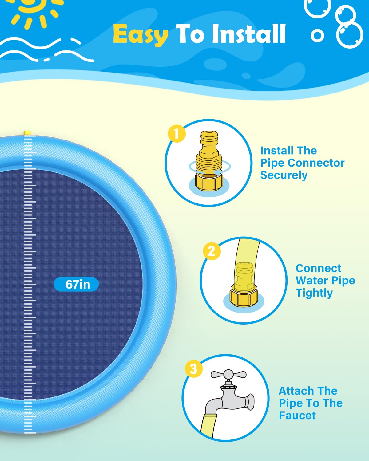 Dog Splash Pad Thick Sprinkler - огляд і ціна Slip Slide Water Mat
