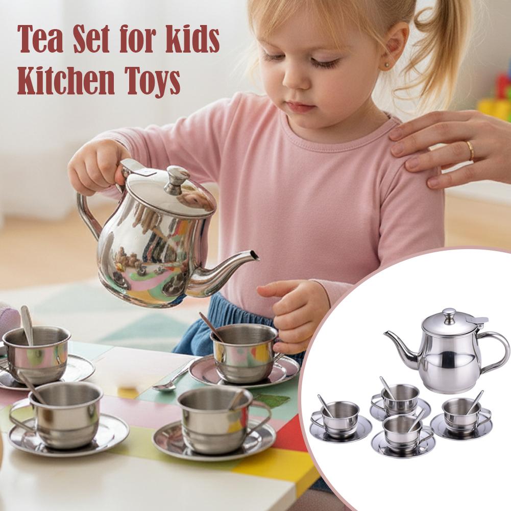 Kids Stainless Steel Tea Set P - огляд і ціна Kids Outdoor Kitchen Set