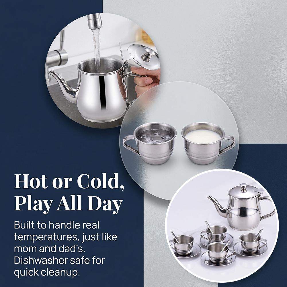 Kids Stainless Steel Tea Set P - огляд і ціна Kids Outdoor Kitchen Set