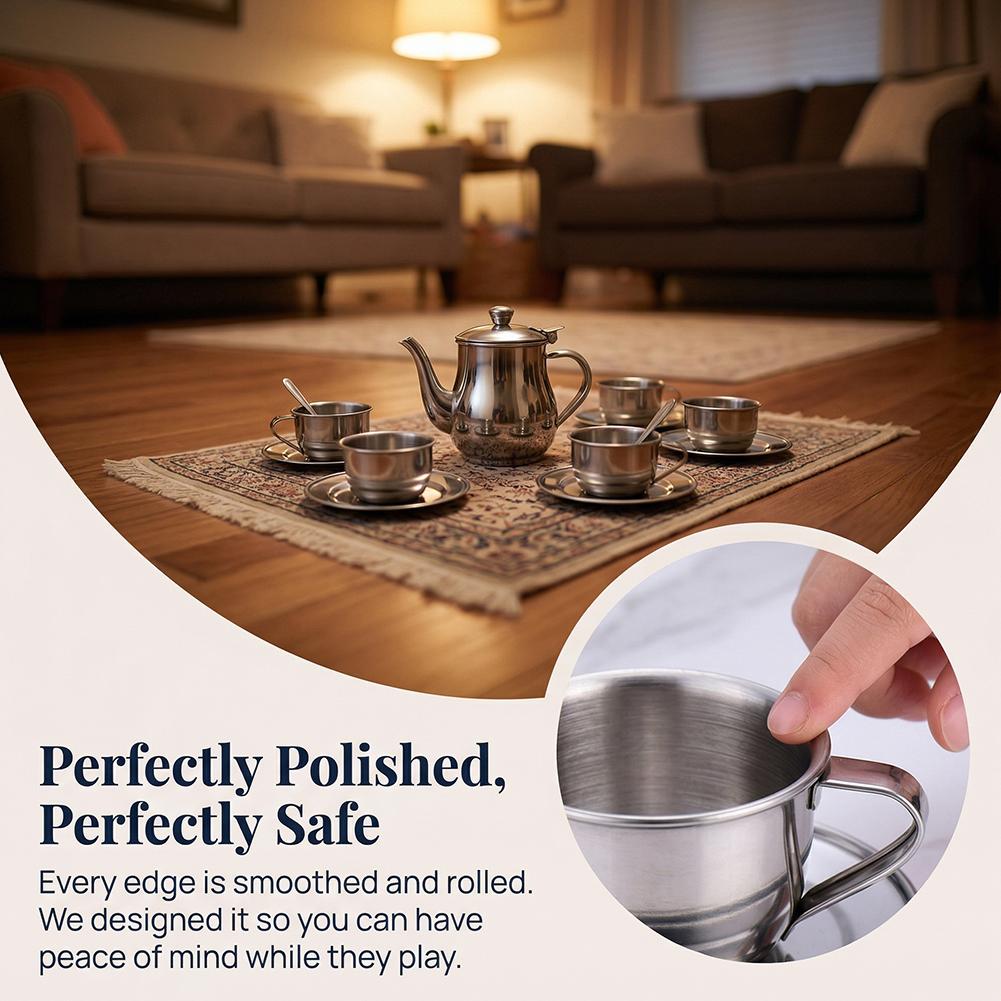 Kids Stainless Steel Tea Set P - огляд і ціна Kids Outdoor Kitchen Set