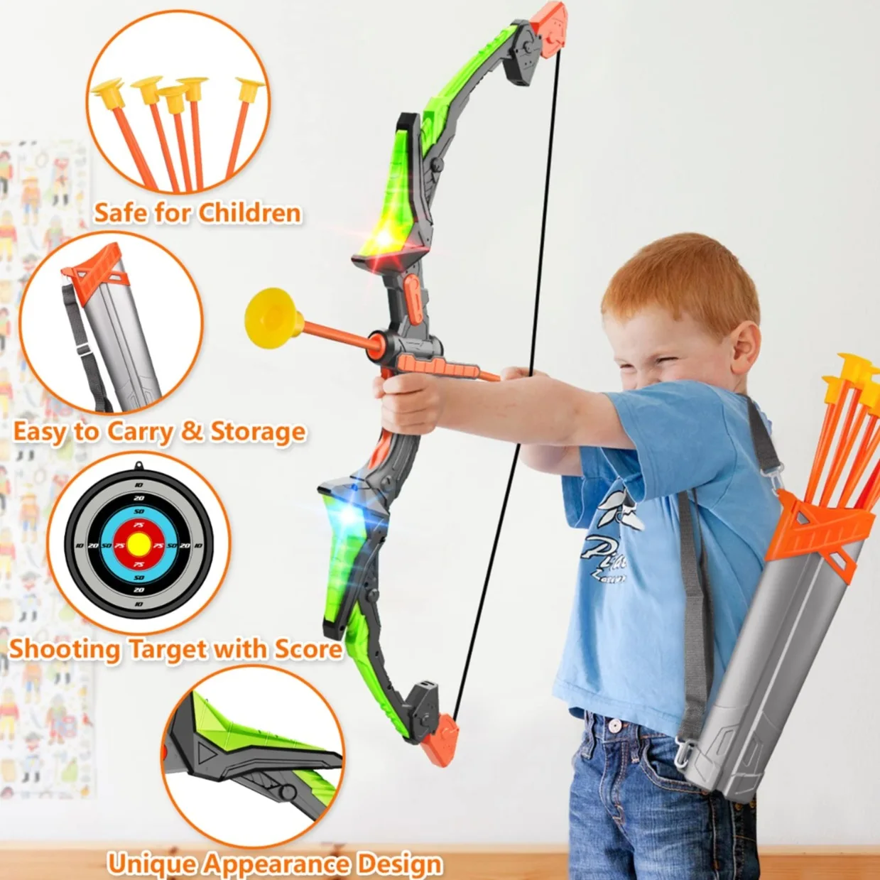 Light Up Archery Toy Kids Bow  - огляд і ціна Kids Indoor Outdoor Games